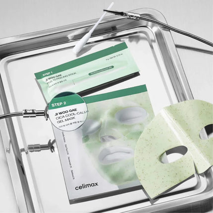 Celimax Ji Woo Gae Cica PHA Peel 2-Step Gel Mask | PHA Exfoliant + Cica Hydrogel | 4g + 30g