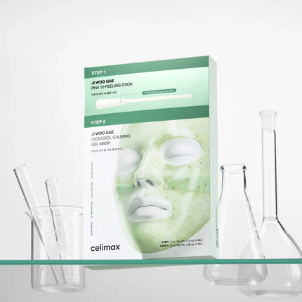 Celimax Ji Woo Gae Cica PHA Peel 2-Step Gel Mask | PHA Exfoliant + Cica Hydrogel | 4g + 30g