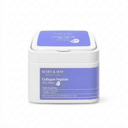 Mary&May Collagen Peptide Vital Mask Box | 30 Sheets