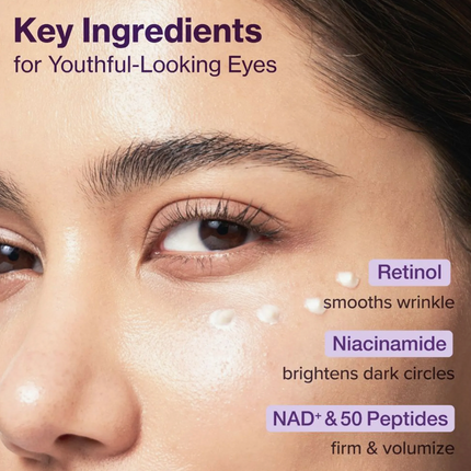 numbuzin No.9 NAD+ Retinol Volumetox Eye Cream | 50 Peptides + Retinol | 10ml