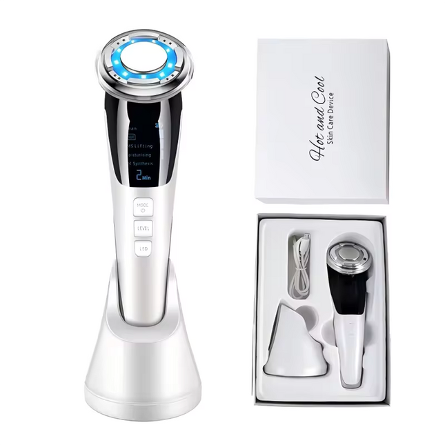 4-in-1 Hot & Cool Microcurrent LED Facial Massager