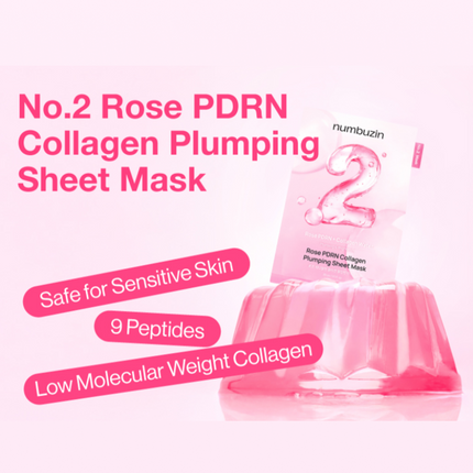 numbuzin No.2 Rose PDRN Collagen Plumping Mask (5 Pack)