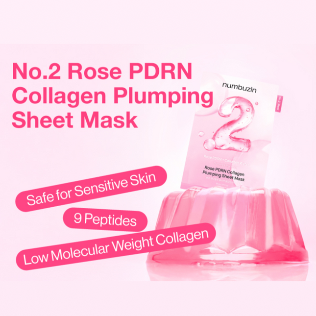 numbuzin No.2 Rose PDRN Collagen Plumping Mask (5 Pack)