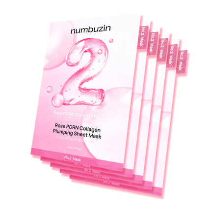 numbuzin No.2 Rose PDRN Collagen Plumping Mask (5 Pack)